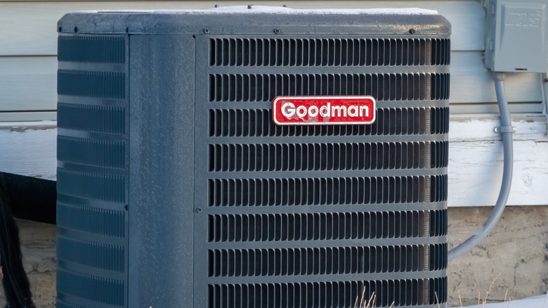 Goodman air conditioner outside a home