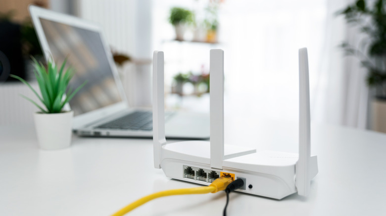 Wi-Fi router on a table