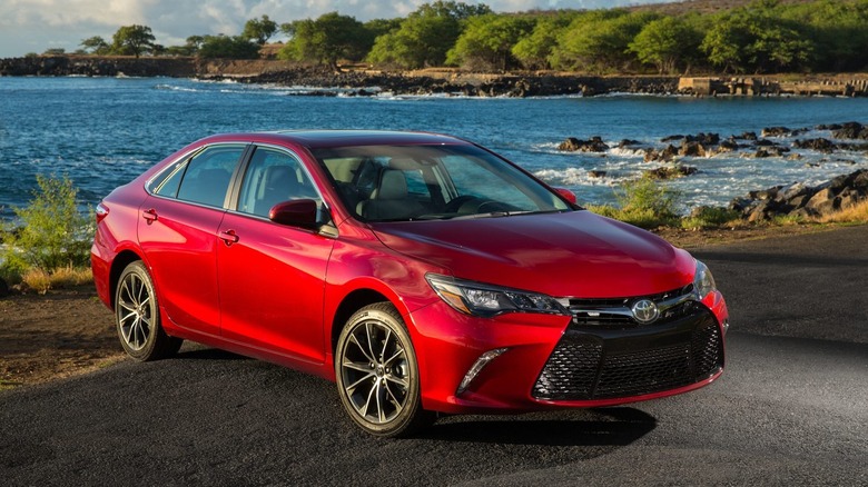 Red 2017 Toyota Camry Hybrid