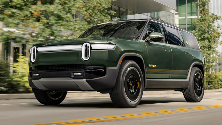 Rivian R1S on the road