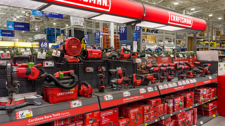 Craftsman tools on display.