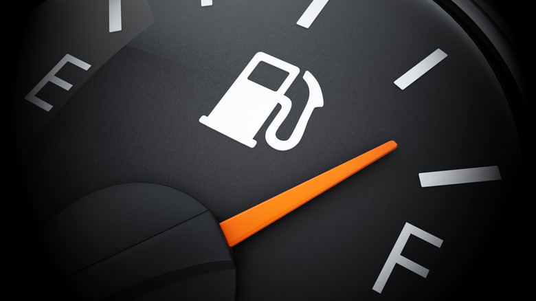 Close-up of a fuel gauge