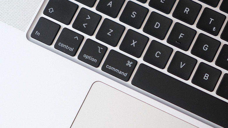 MacBook keyboard closeup