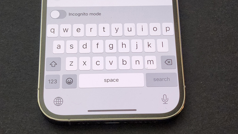 Close up on iPhone keyboard