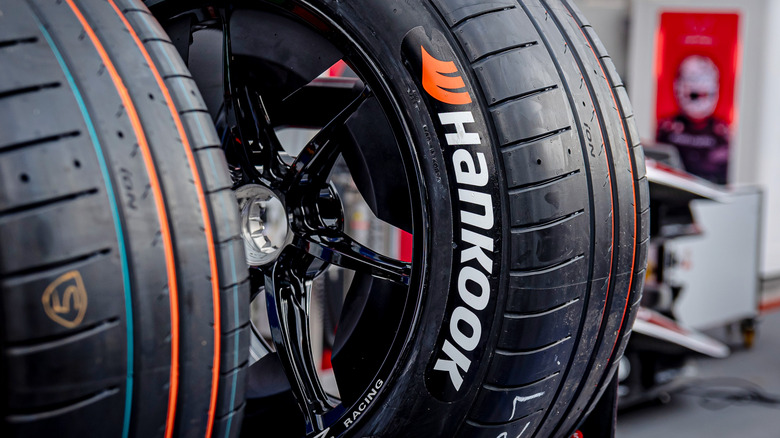 Hankook racing tires at the circuit in Sao Paulo, Brazil