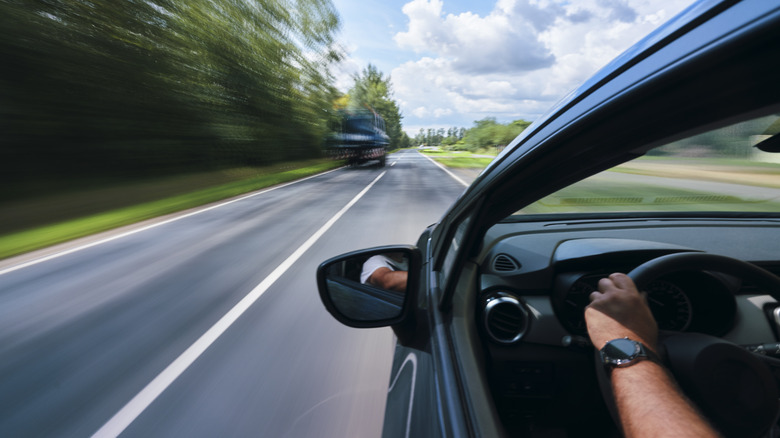 Driving fast with the window down