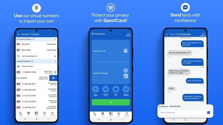 SpoofCard Android Screenshots