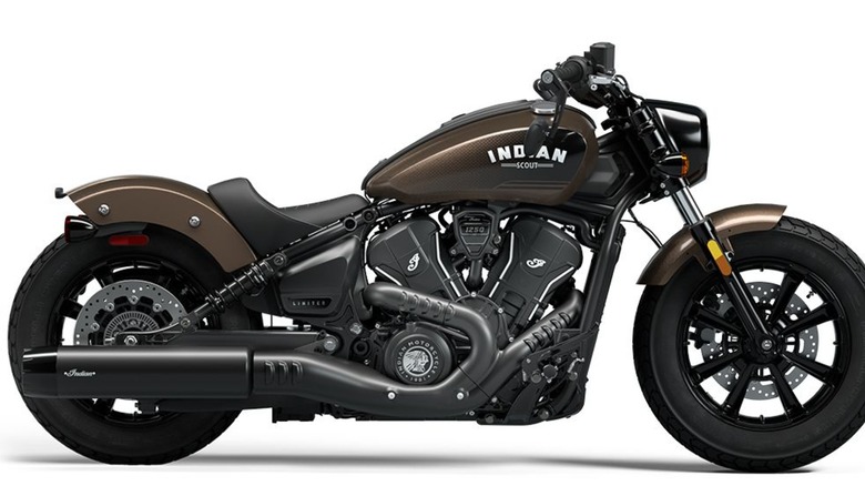Indian Scout Bobber Motorcycle on display
