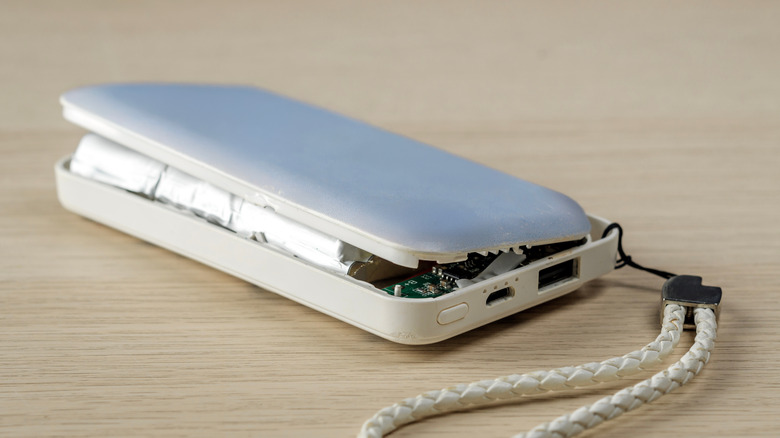Power bank with a swollen battery