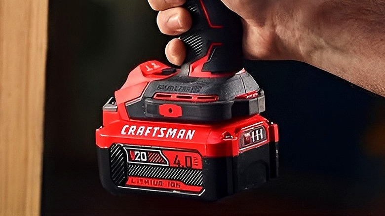 Craftsman battery attached to the bottom of impact wrench