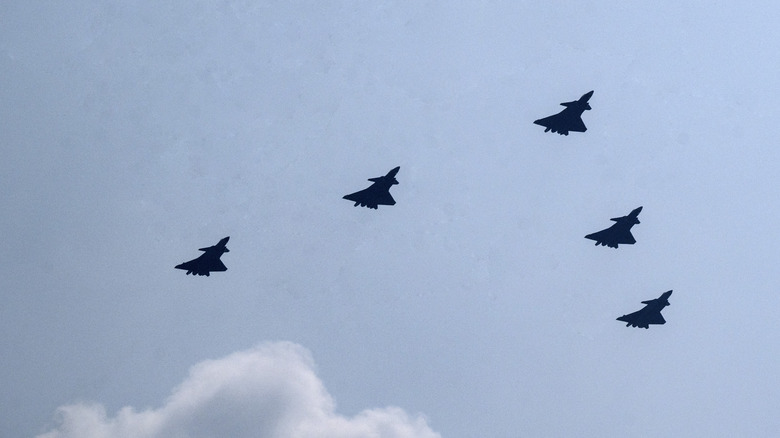 Formation of J-20 jets at air show