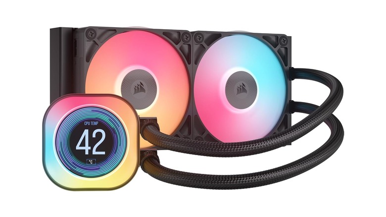 Corsair iCue Link Titan liquid cooler on display
