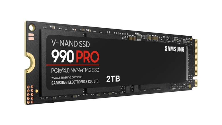 Samsung 990 Pro SSD on display