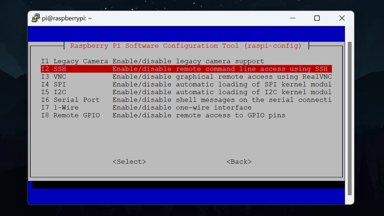 SSH from raspi-config