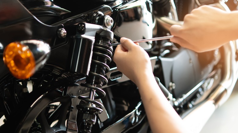 Motorcycle suspension maintenance