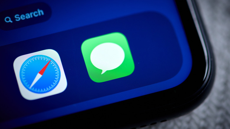 iMessage app icon on phone screen