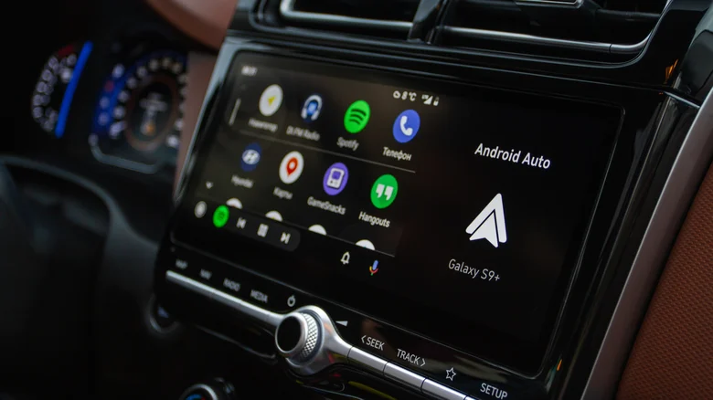 Android Auto interface in a car.