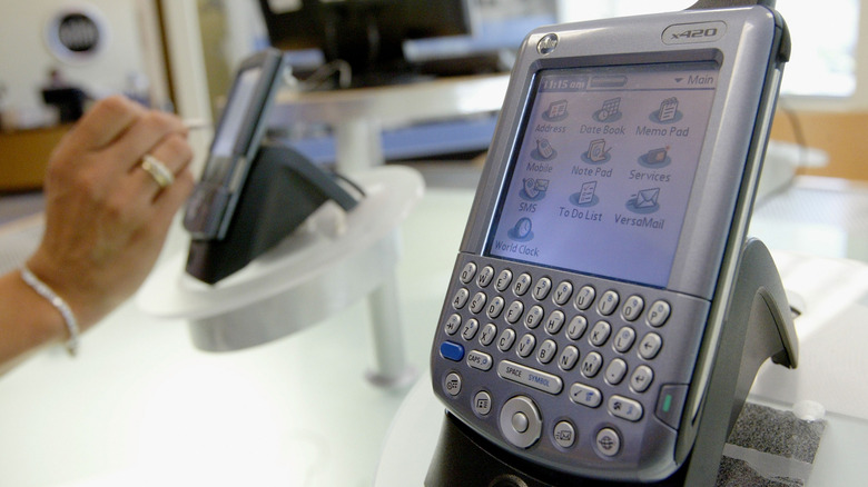 Palm Pilot phone on a table