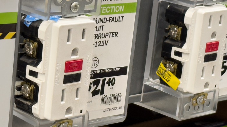 GFCI outlets on display in a store