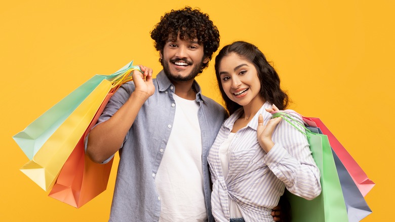 Couple with shopping bags