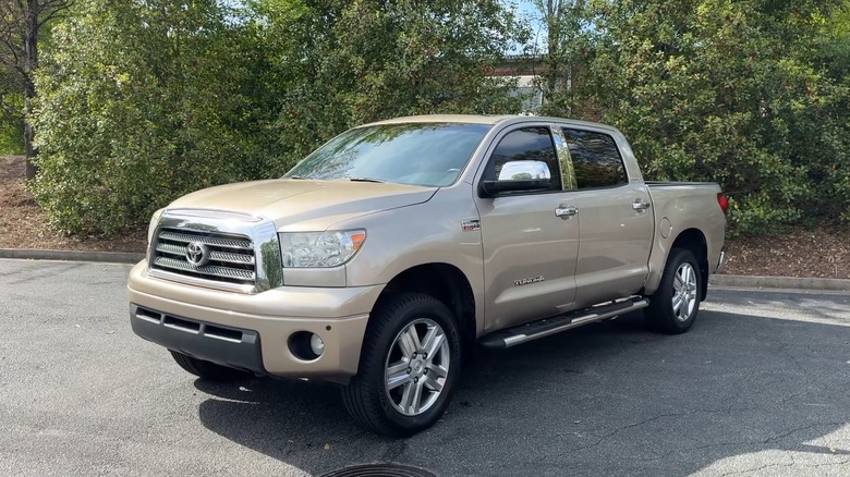 A beige 2008 Toyota Tundra parked