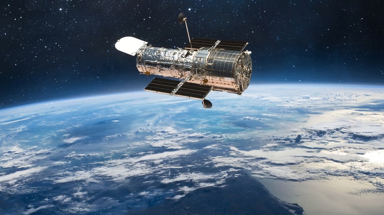 Hubble Space Telescope above Earth