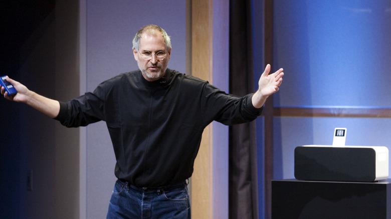 Steve Jobs with iPod Hi-Fi.