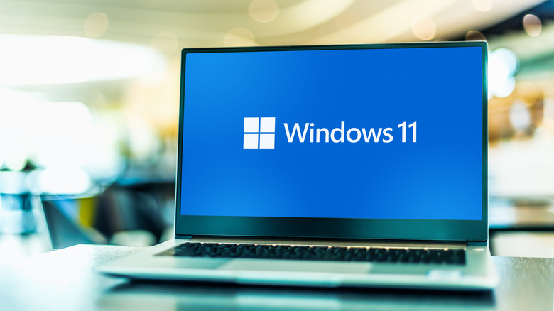 Laptop with Windows 11 logo