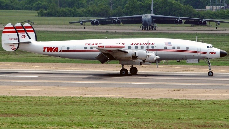 The Lockheed Super Constellation N6937C on a tarmac