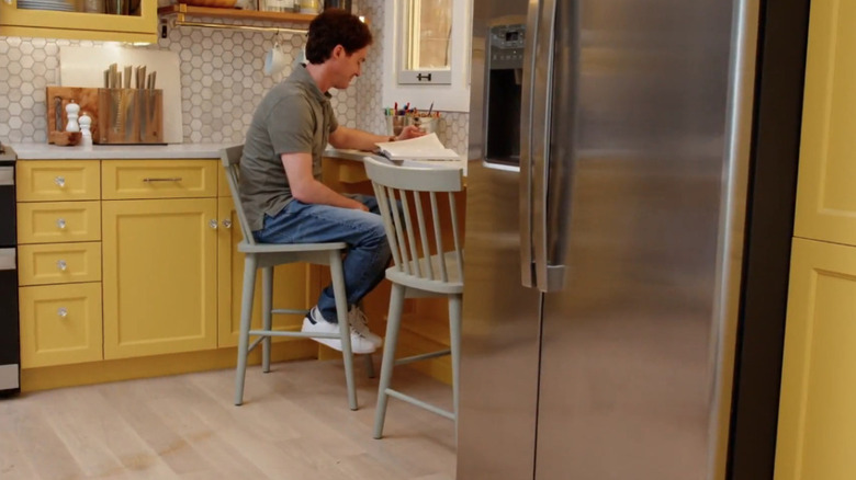 GE refrigerator in kitchen