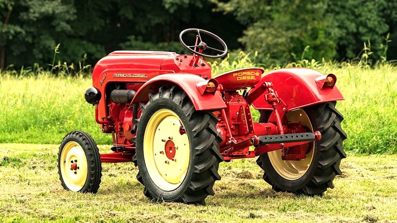 Red Porsche tractor