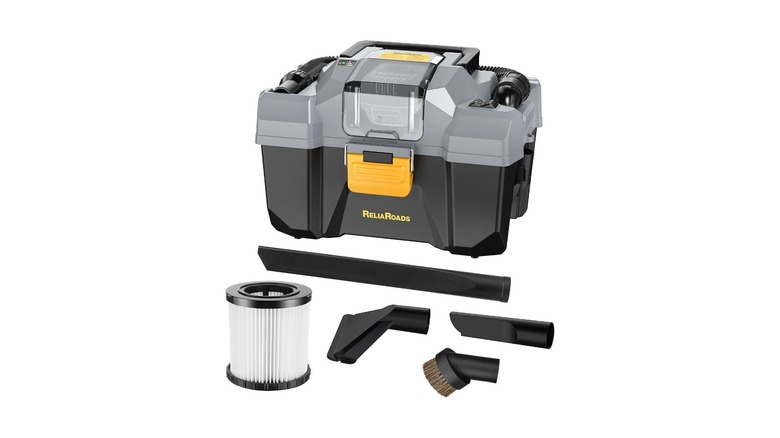 ReliaRoads cordless shop vacuum on a white background