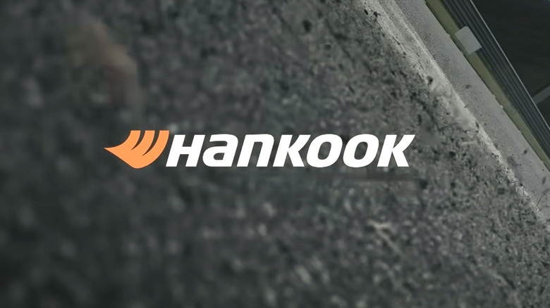 Hankook Tires logo over concrete track