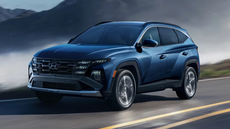 2025 Hyundai Tucson in blue driving