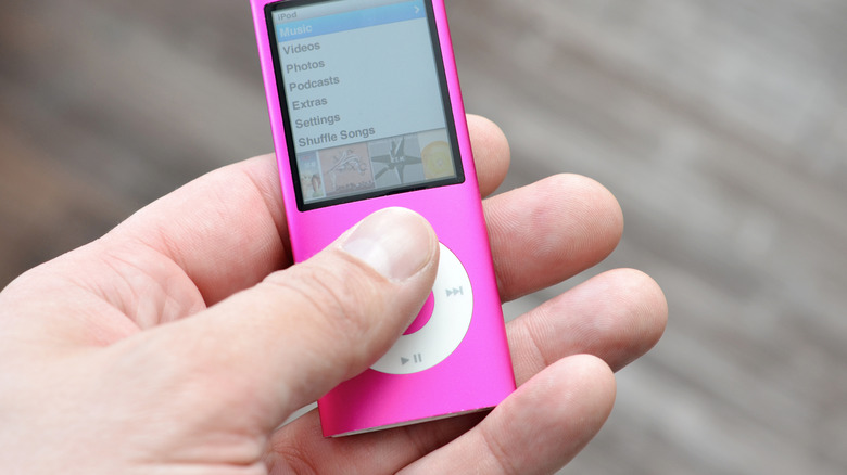 Person using the Click Wheel on an iPod.