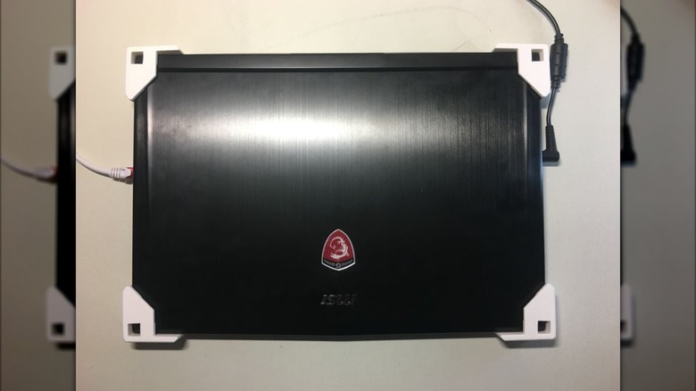 3D printed laptop protector covers being used on an MSI GS73.