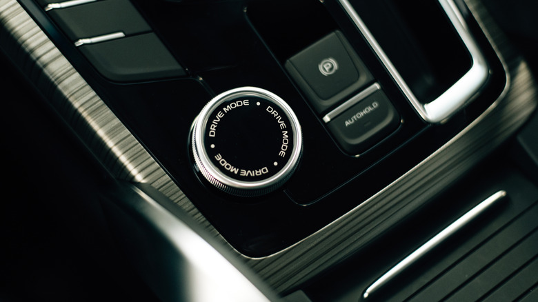 Close up of electronic vehicle controls.
