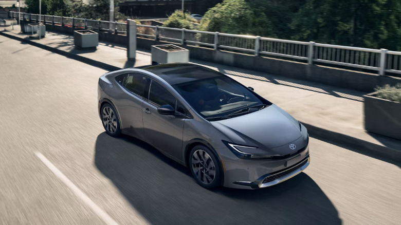 Toyota Prius driving on road