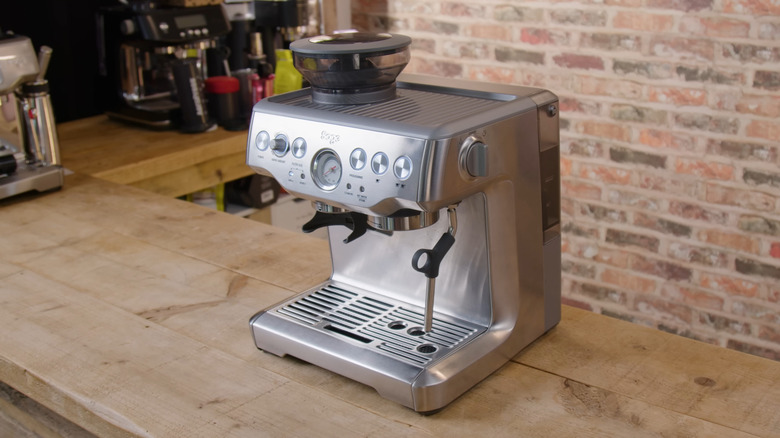 A Breville Barista Express Coffee Machine on display