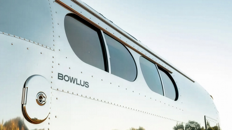 The side of a Bowlus trailer