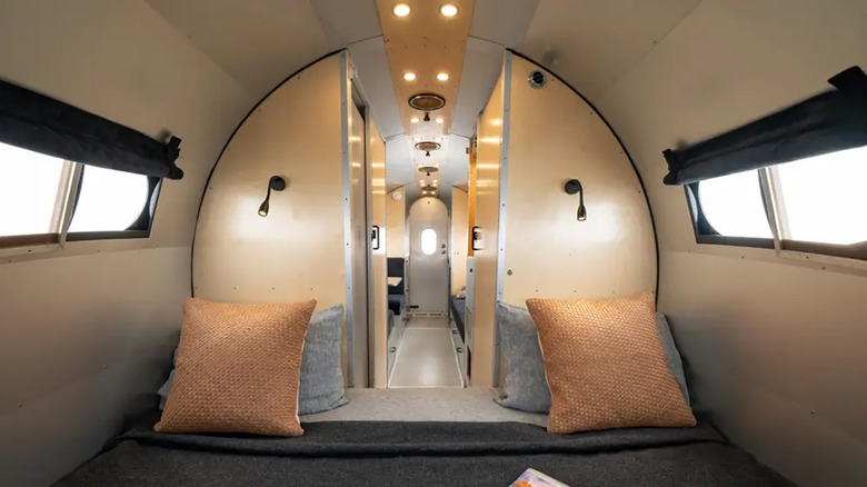 The interior of the Bowlus Rivet trailer