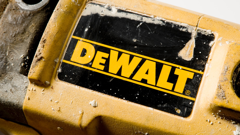 Close up of DeWalt logo