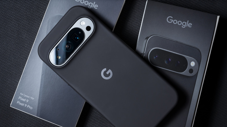 Google Pixel 9 Pro with its product box