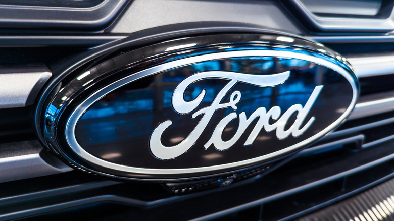 Ford emblem on front of vehicle