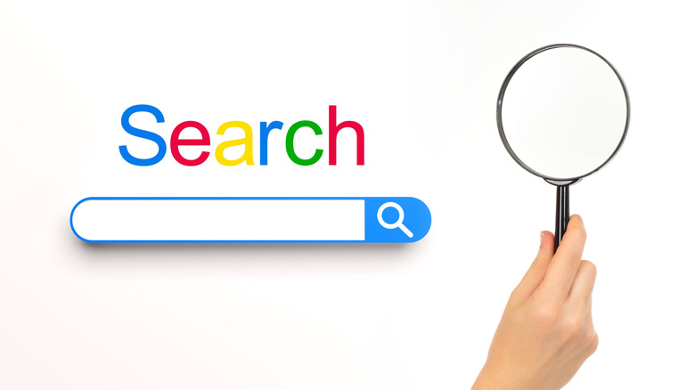 Search browser with a magnifying glass