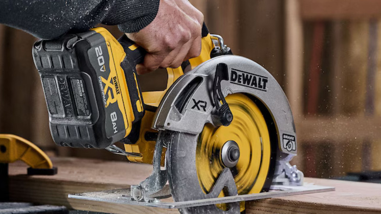 A shot of the DeWalt 20V Max cordless circular saw