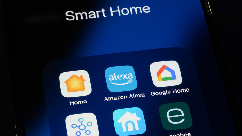 Close-up of phone screen with Google Home icon.