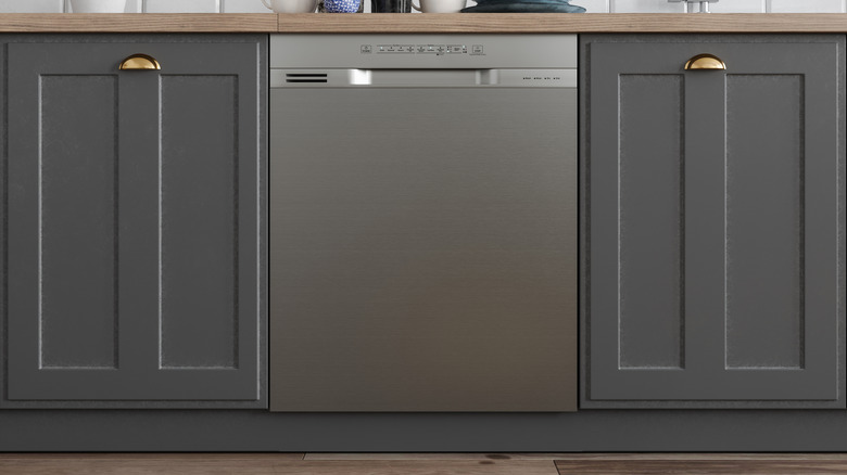modern kitchen with a built-in dishwasher