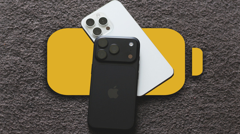 Two iPhones above the Low Power Mode icon.
