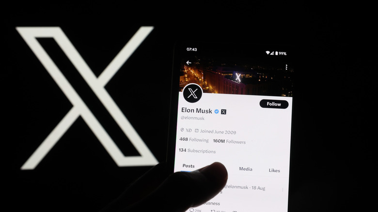 X on a smartphone